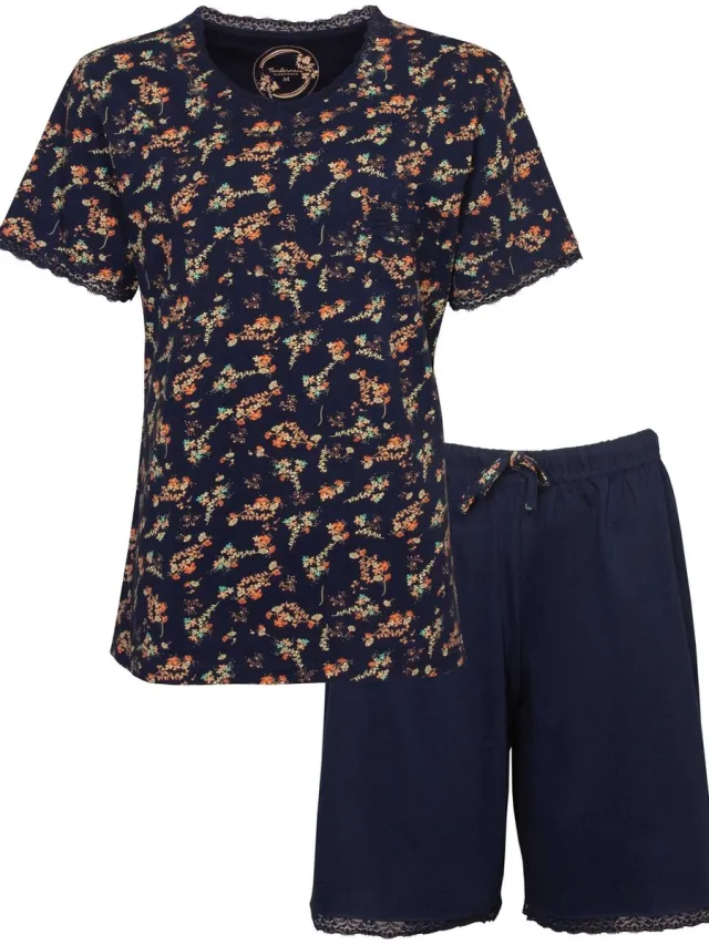 Tenderness Dames Shortama - Pyjama Set - Donker Blauw