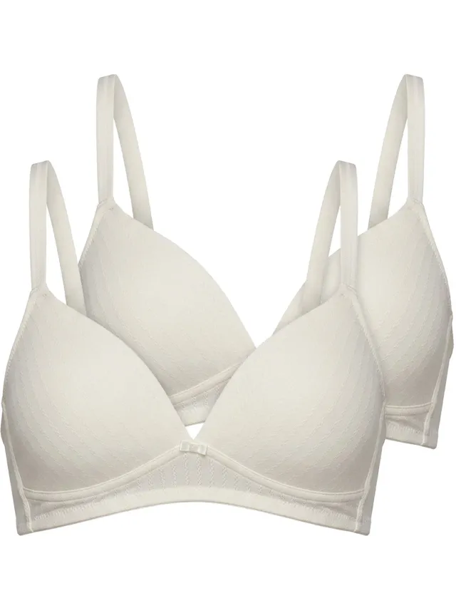 Sassa Voordeelpak van 2 bh-vullingen Bamboo Jacquard ivoor
