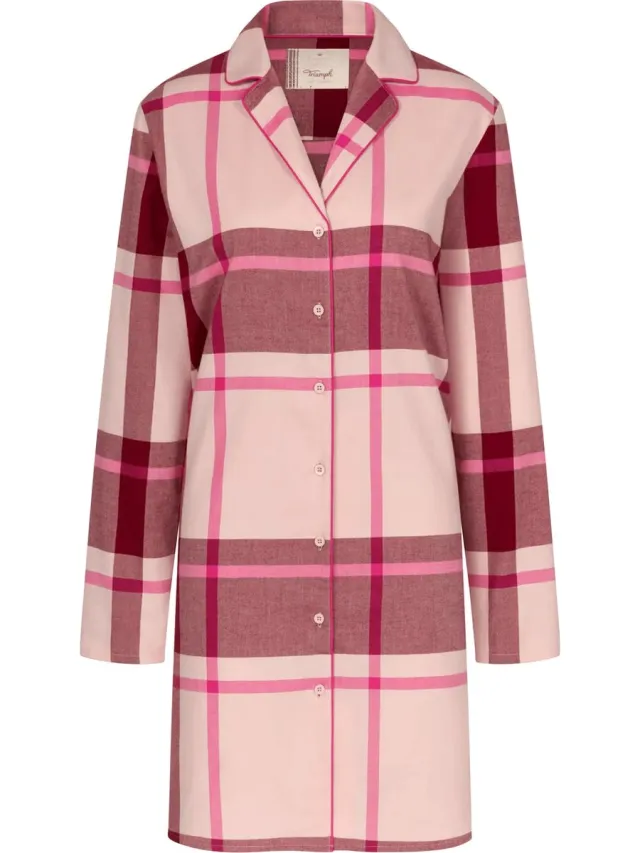 Triumph Boyfriend NDW X Checks Dames Nachthemd - rose beige
