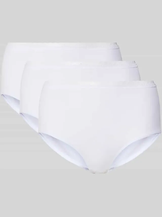 Schiesser Slim fit slip van katoenmix in set van 3 Wit