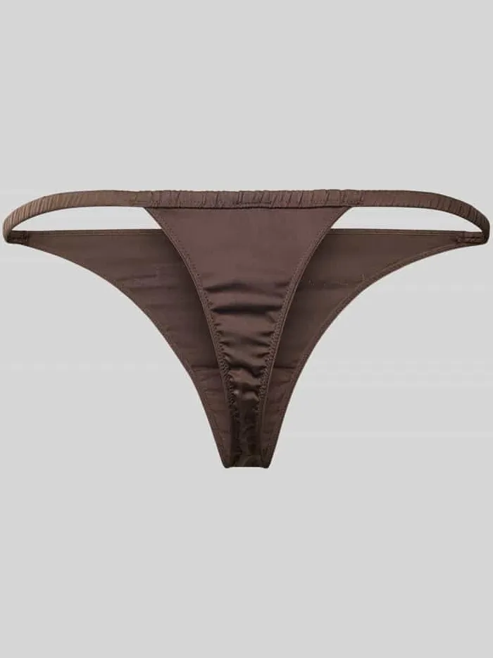 Jake*s Casual String met fijne kanten rand donkerbruin, foto 2