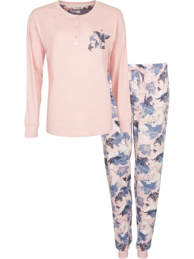 Tenderness Dames Pyjama - Polo Sluiting - Licht Roze