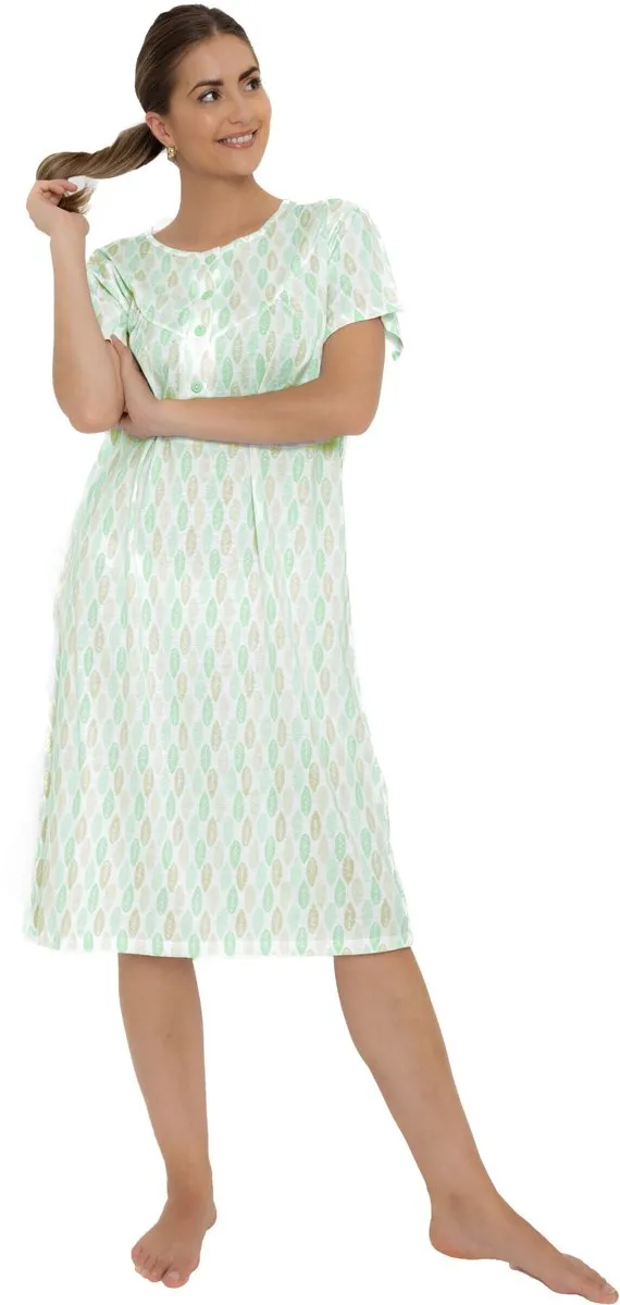 Cocodream Quality Cocodream Nachthemd 'Green Checked' - Dames Nachtmode - Korte Mouw - Groen