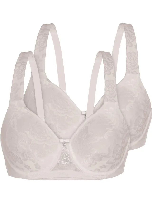 Sassa Voordeelpak van 2 beugel-bh's Allover Lace-jacquard ivoor