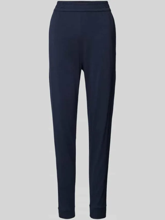 Schiesser Relaxed fit sweatpants met deelnaden Donkerblauw