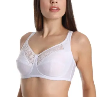 sassa Classic Soft Bra with lace wit Wit,Beige