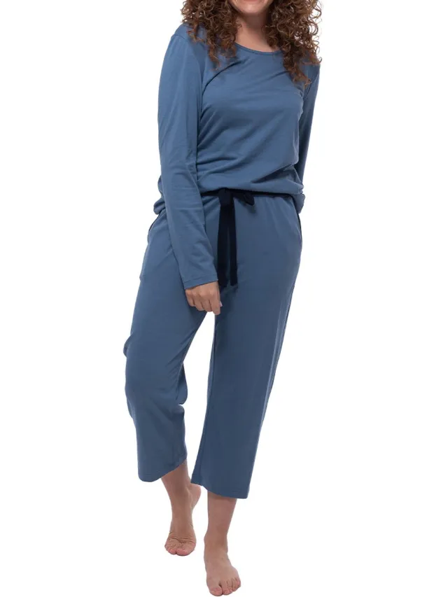Ammann Dames pyjama Night & Home blauw