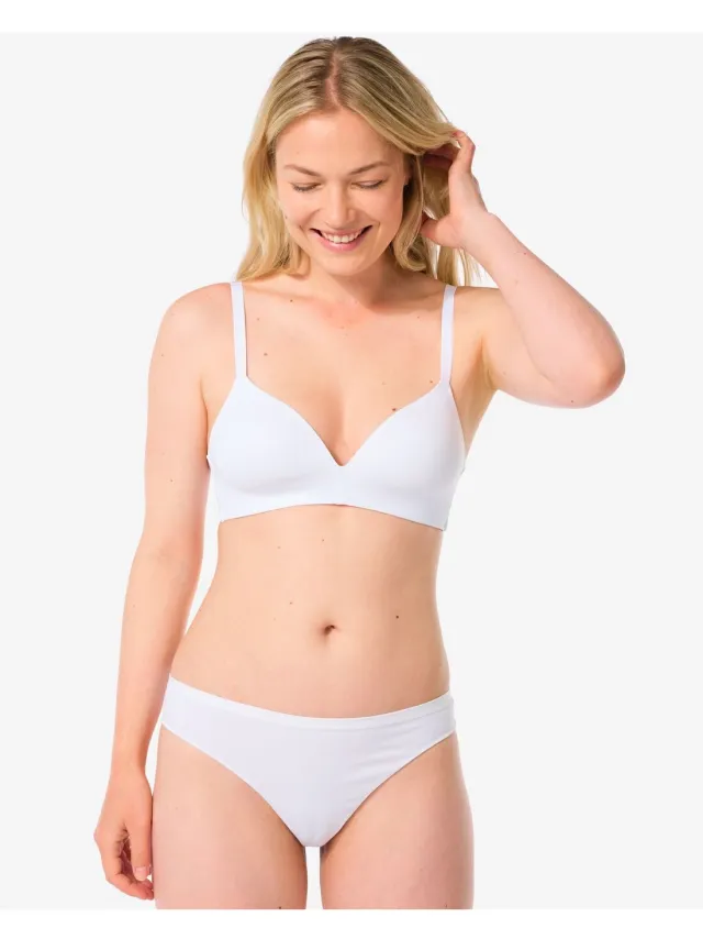 HEMA Damesstring naadloos micro wit