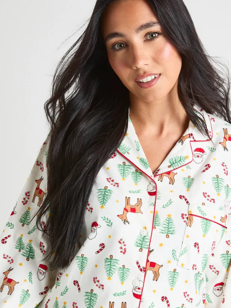 boohoo Dames Zwangerschaps Kerstprint Broek Pyjama Set multicolor, foto 4