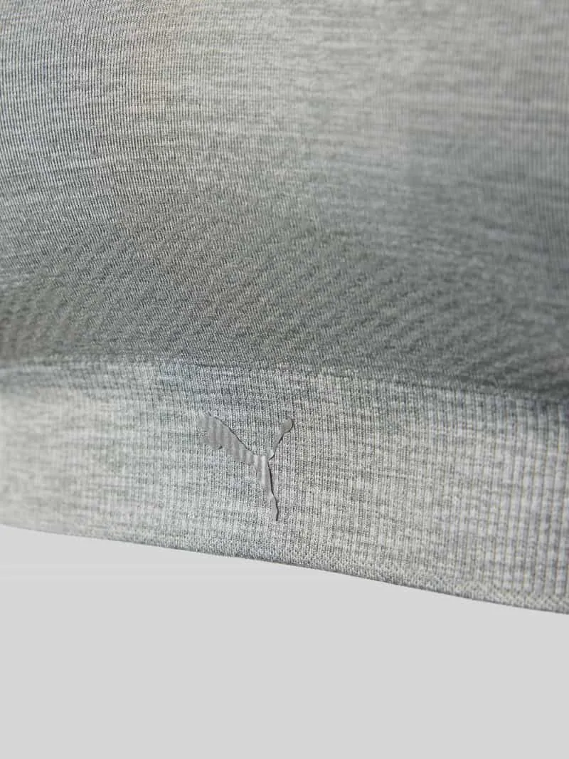 Puma Triangel-bh met logo en gekruiste bandjes middengrijs gemêleerd, foto 3