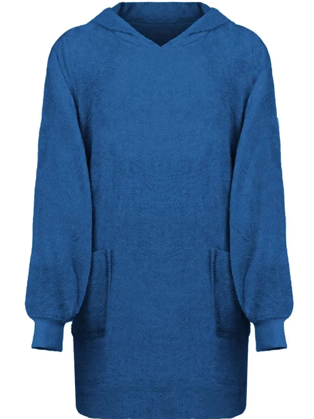 vidaXL Deken hoodie KINN Marineblauw L Katoen