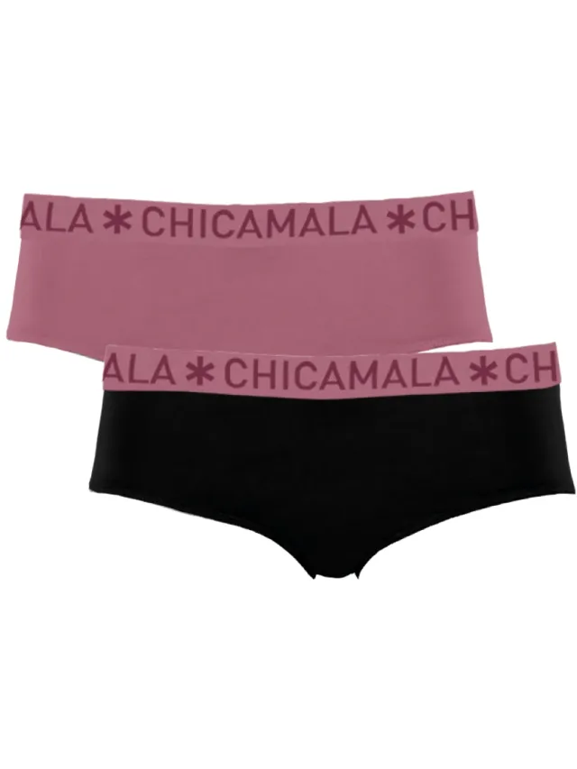 slips 2-pack roze en zwart