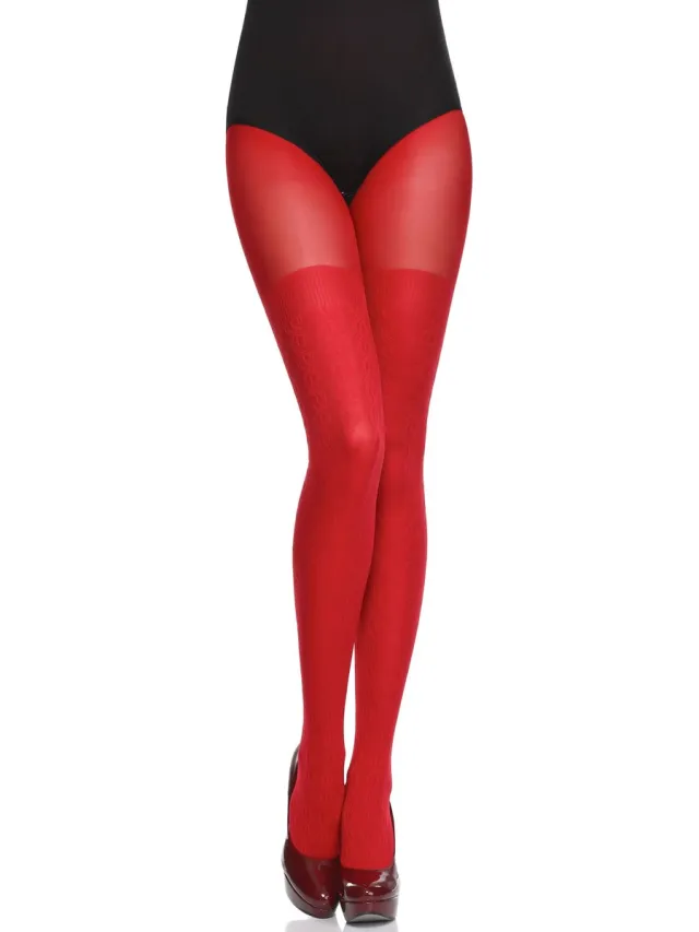 Merry Style Dames Panty - 60 DEN - Halsterloos - Polyamide - MS-GB-332 - Rood