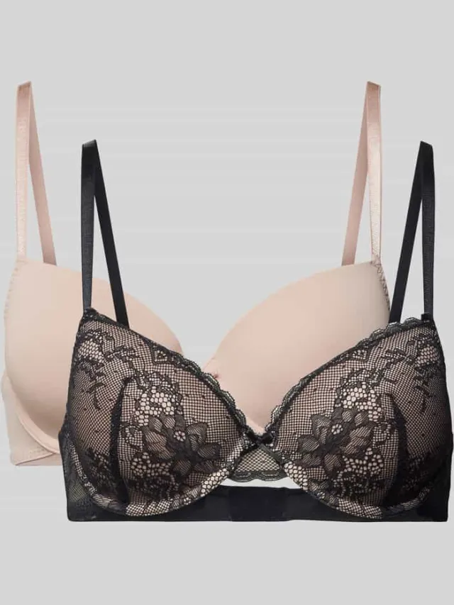 Dorina Beha met verstelbare bandjes in een set van 2 stuks, model 'CHLOE' Zwart