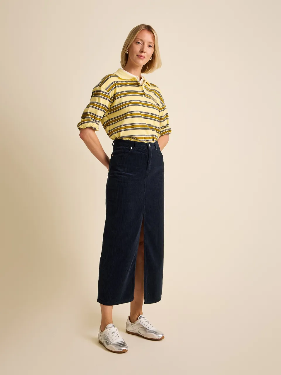 Côtelé dames vegan Rok Frida Navy Blauw