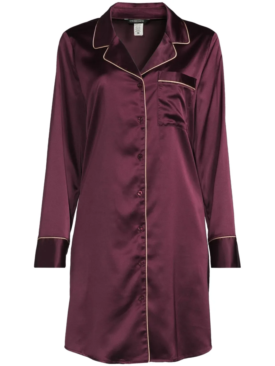 Dreamcovers satijnlook nachthemd bordeaux, foto 2