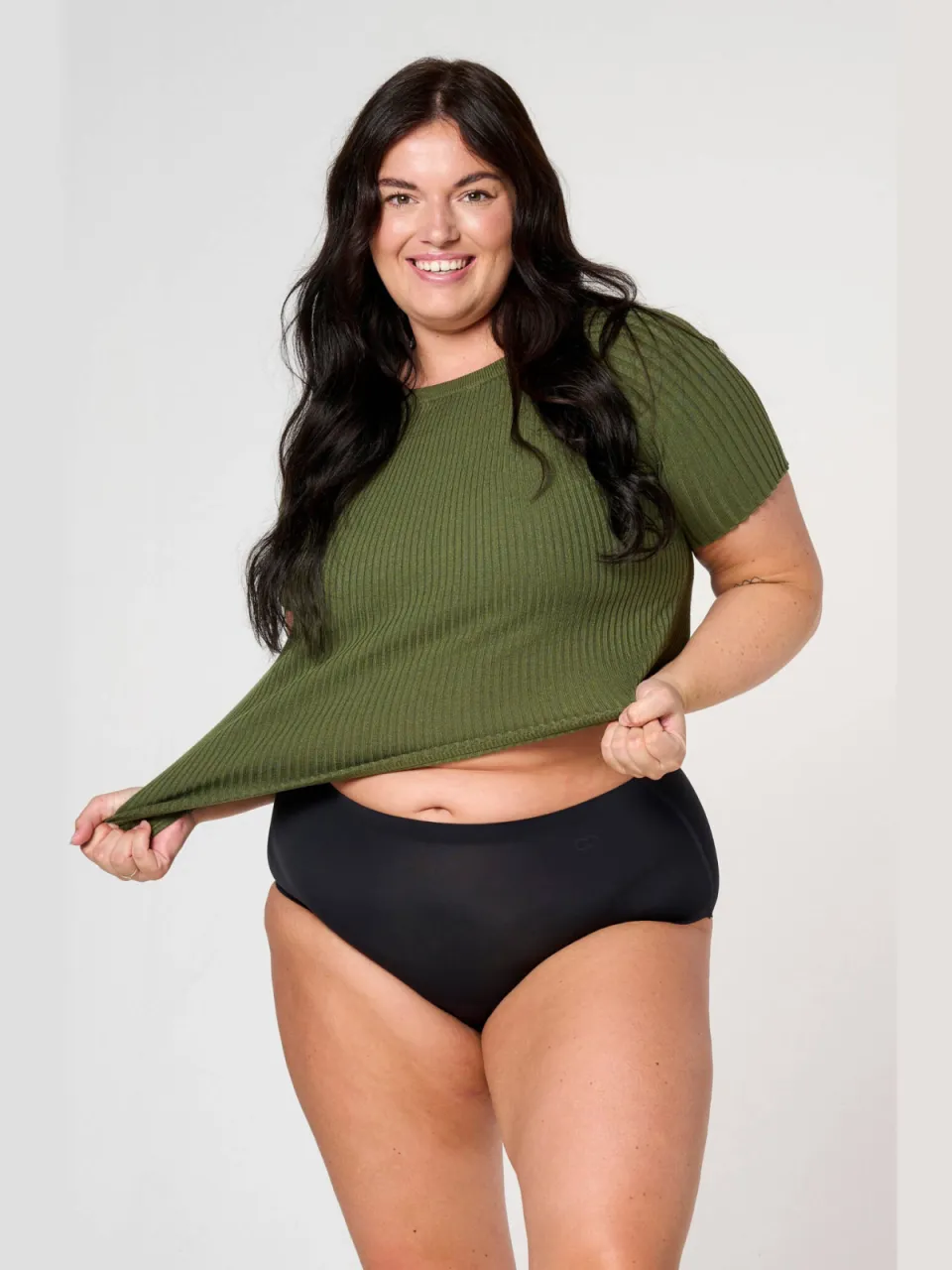 Moodies Undies sterk absorberende seamless high waist menstruatieslip zwart, foto 4