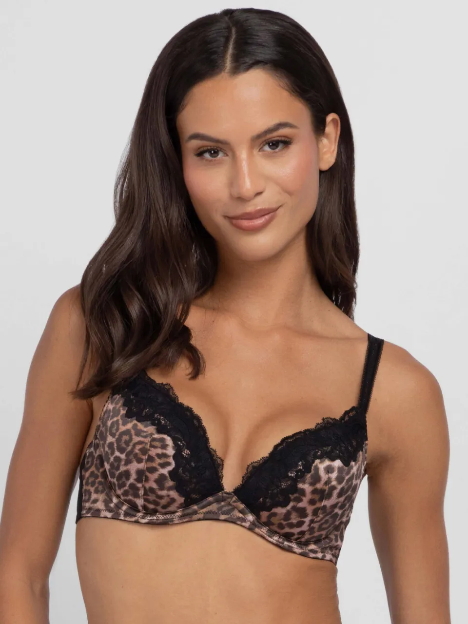 Dorina push-up bh met beugel panterprint bruin, foto 6