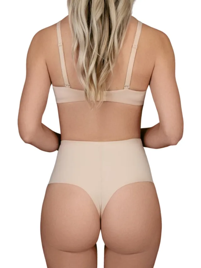 Bye Bra Sculpting Mid Waist Thong Beige