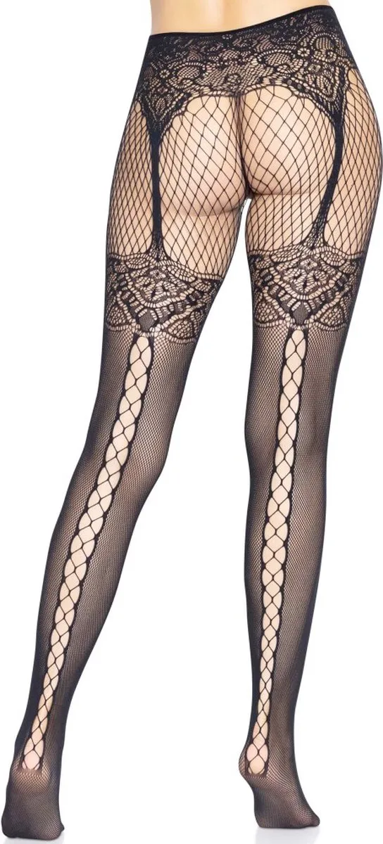 Leg Avenue Fishnet Backseam Net tights - Zwart