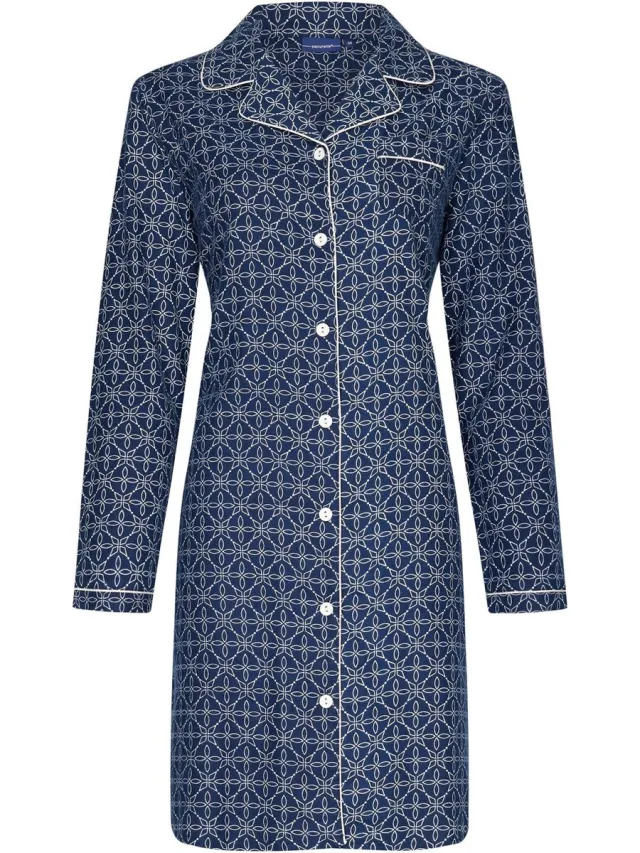 Pastunette Dames Nachthemd Kim - Flanel blauw