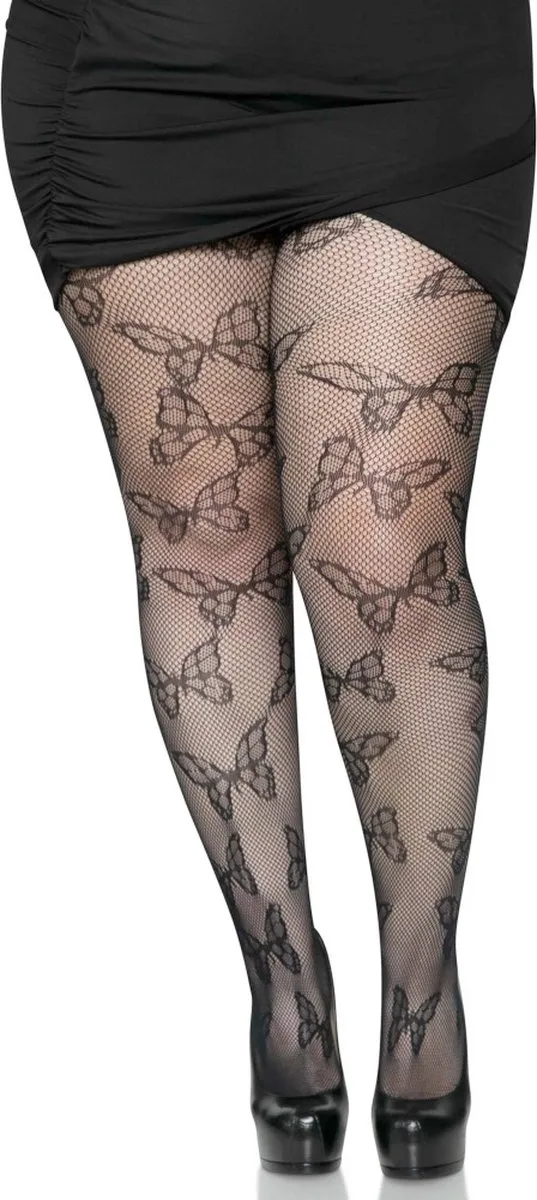 Leg Avenue Butterfly Net Panty - Zwart