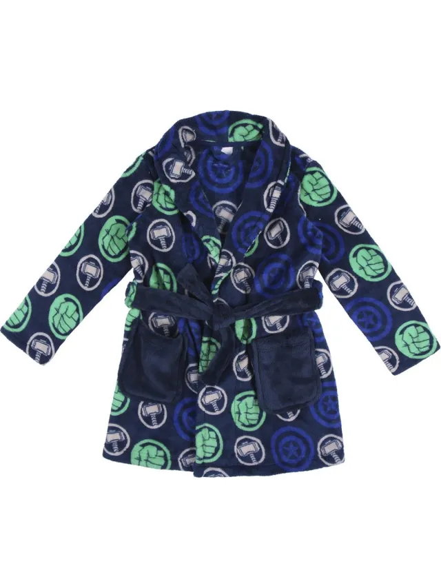 Cerda Marvel Badjas Fleece Avengers 4 Jaar Blauw