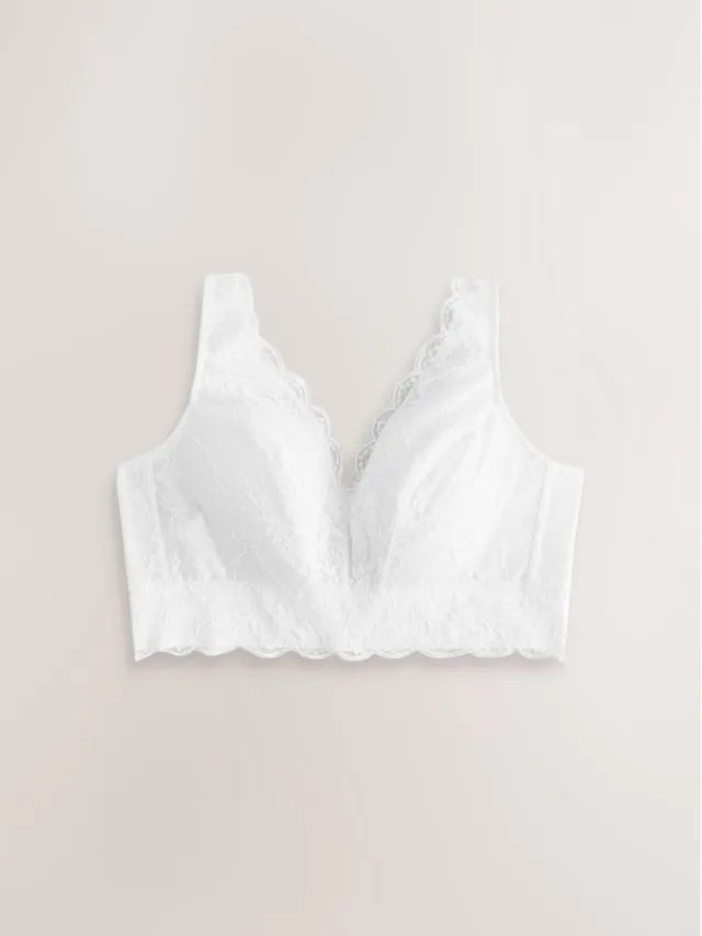 Next Dames - Beha zonder vulling en zonder beugel, met kant en volledige ondersteuning - Wit White