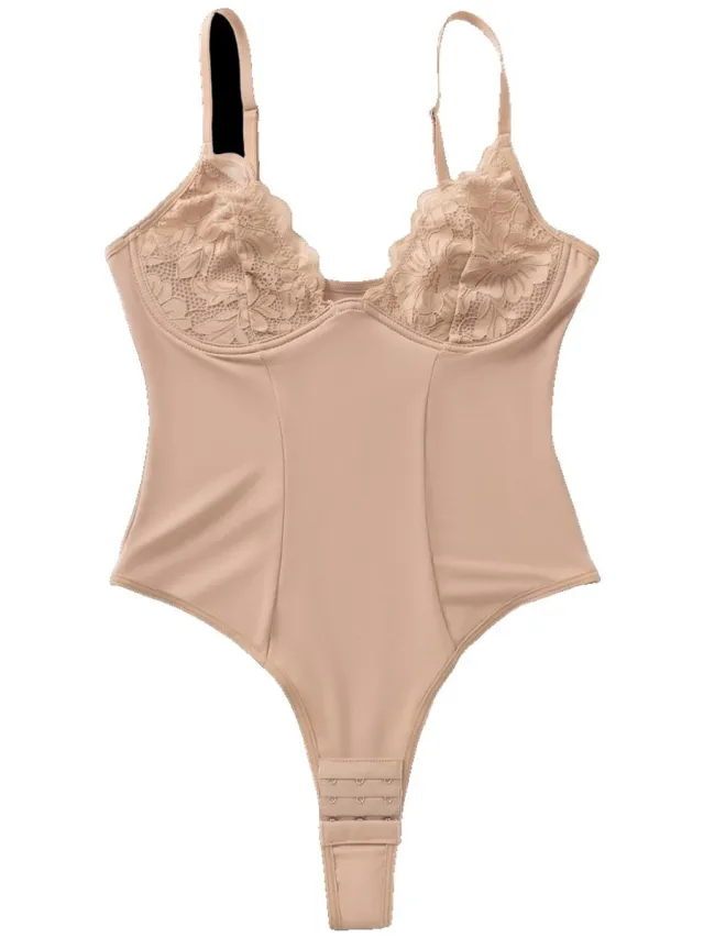 Currero Bodysuit Dames - Shapewear - Bodystocking - Corrigerende Body - Ingebouwde BH - Vormgevend & Afslankend Effect - Rode Abrikoos Kleur 1