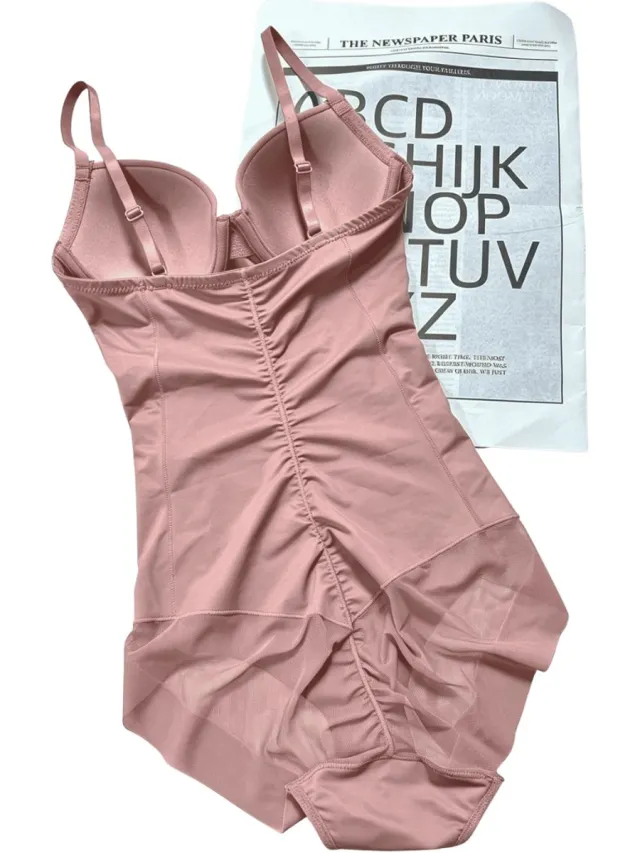 Currero Bodysuit Dames - Shapewear - Bodystocking - Corrigerende Body - Ingebouwde BH - Vormgevend & Afslankend Effect - Roze