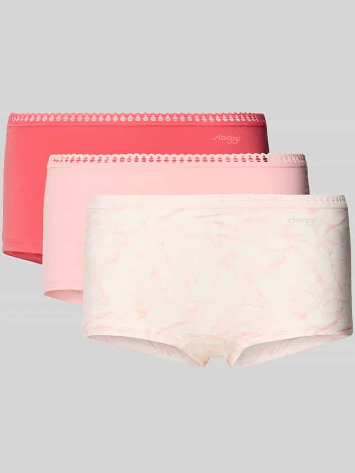 Sloggi slim fit panties met logoprint model 'Go Crush' in set van 3 Roze