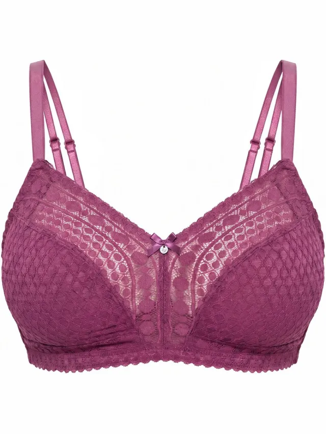 TruYou Dames - TRUYOU bralette zonder beugels zachte cups kant - Grijs magenta