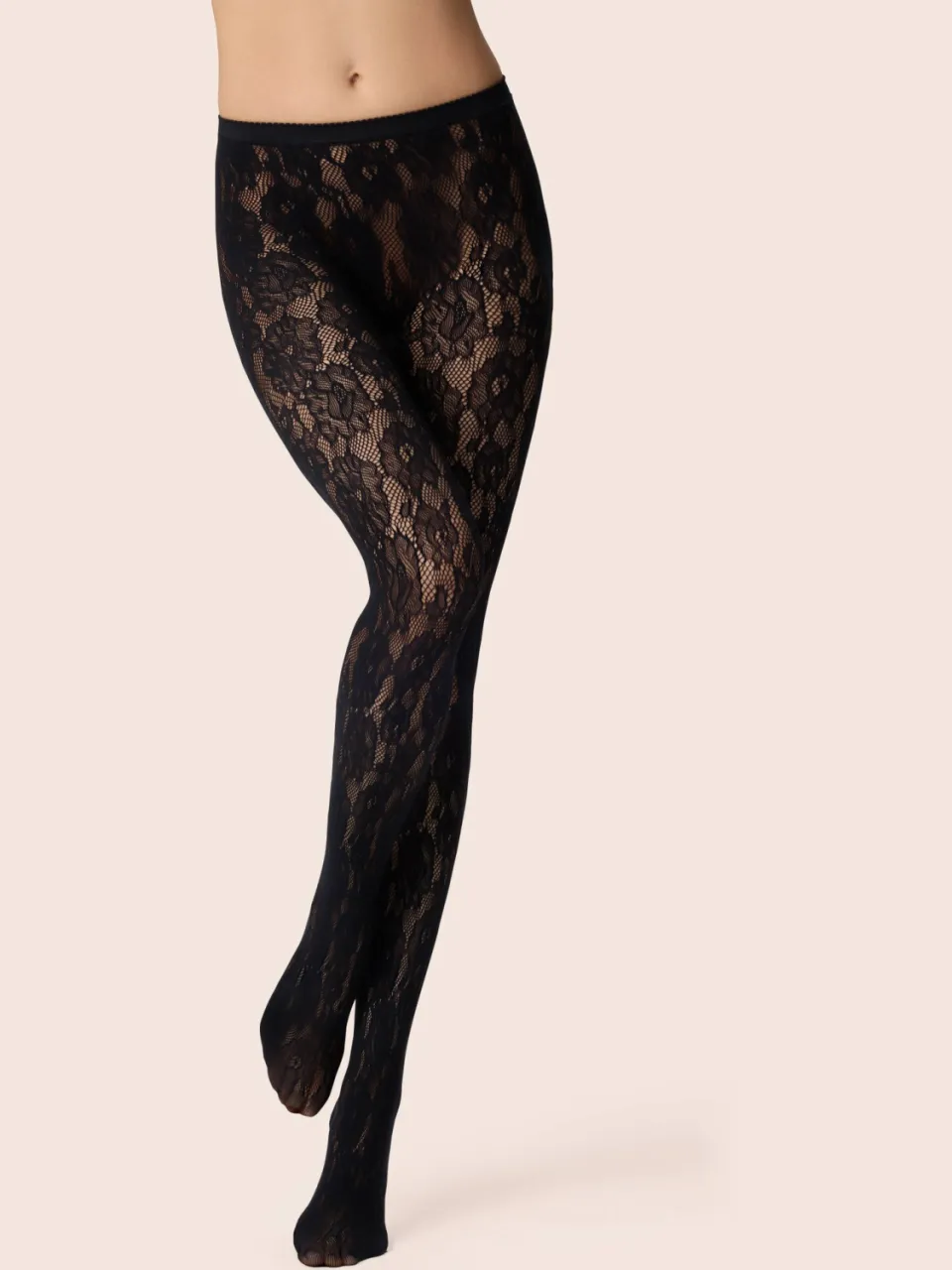 Kunert Magical net lace panty 30 denier zwart