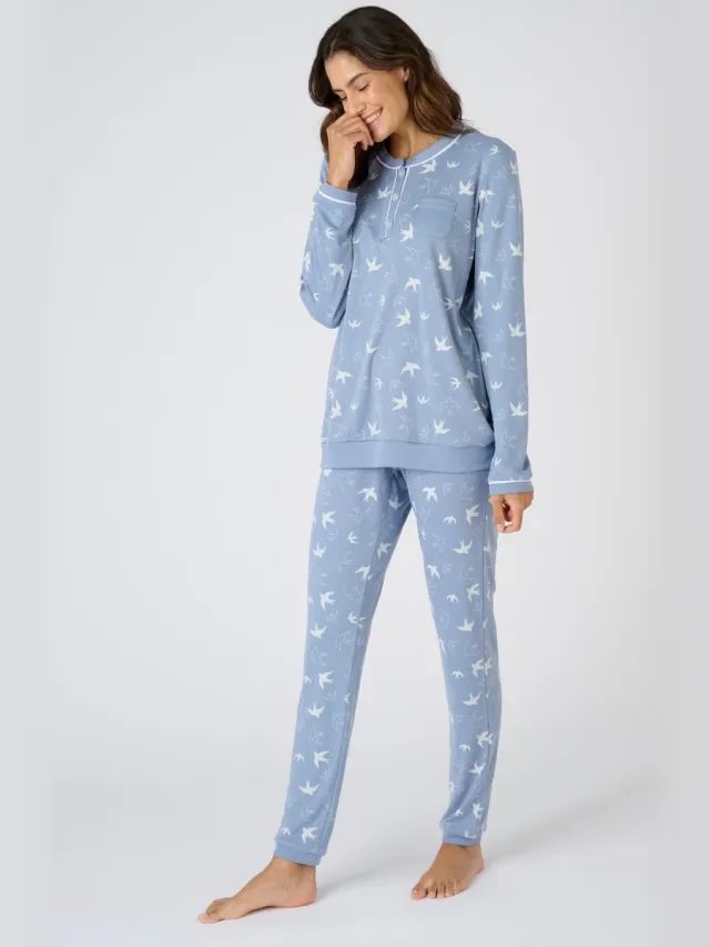Damart Pyjama Thermolactyl interlock mesh - Dames - Blauw - 38-40 (S)