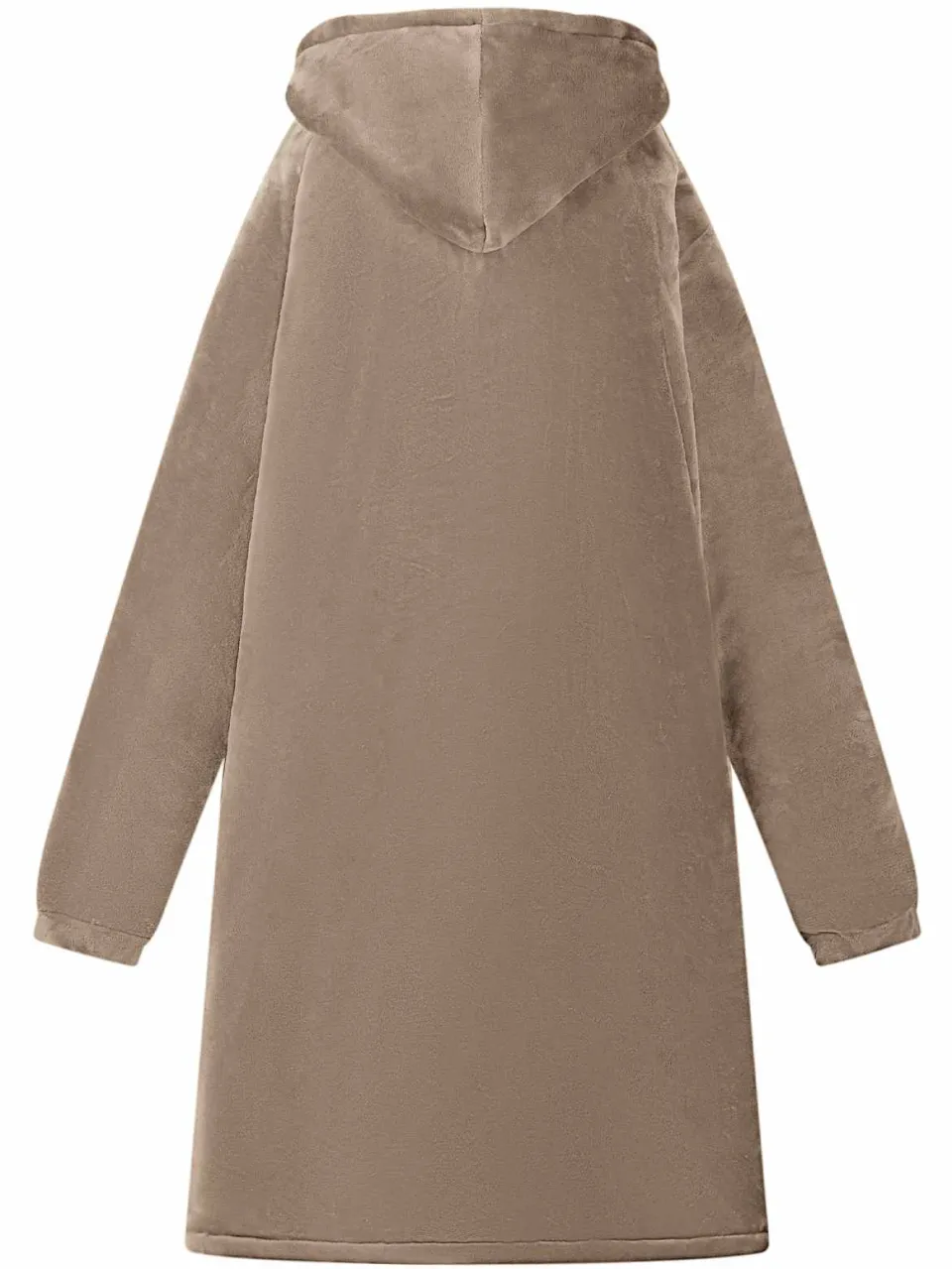 vidaXL Deken hoodie Kameel M Fleece en Flanel bruin, foto 4