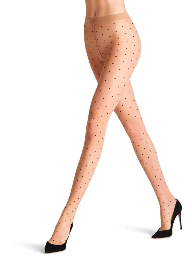 Falke Dot Bicolor transparant materiaal sheer 15 DEN panty dames transparant beige 4169