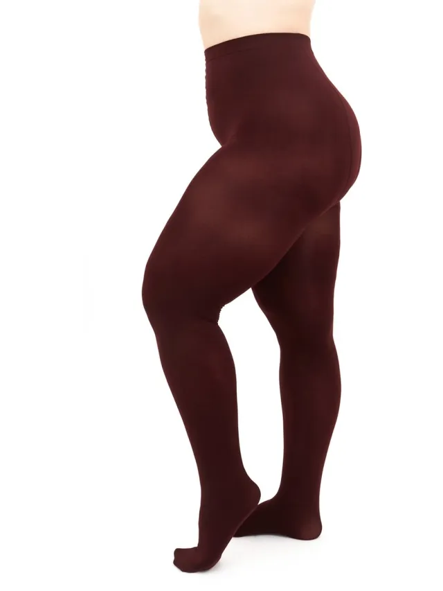 Giulia Positive Micro 3D 70den Panty (enkel in grote maten) - Bordeaux