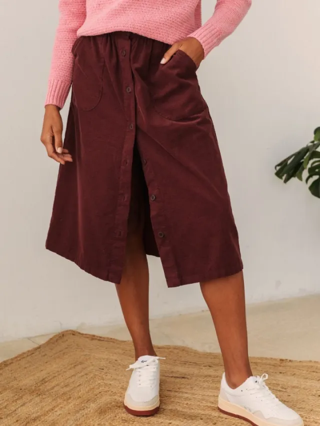TWOTHIRDS dames vegan Rok Schola Roodbruin
