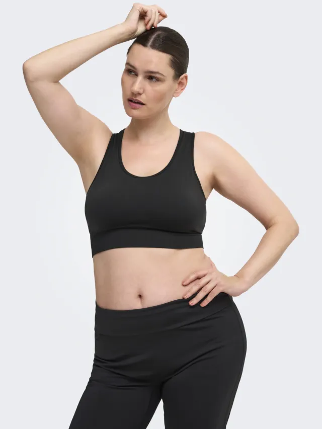 Only Play CURVY Plus-bh medium support ONPDAISY - zwart, foto 6