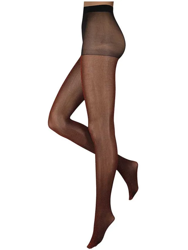 morethansocks Legging dames - 40 denier - Maat S t/m XXL - 2-Pack - Fantasie panty - Zwart/Brons
