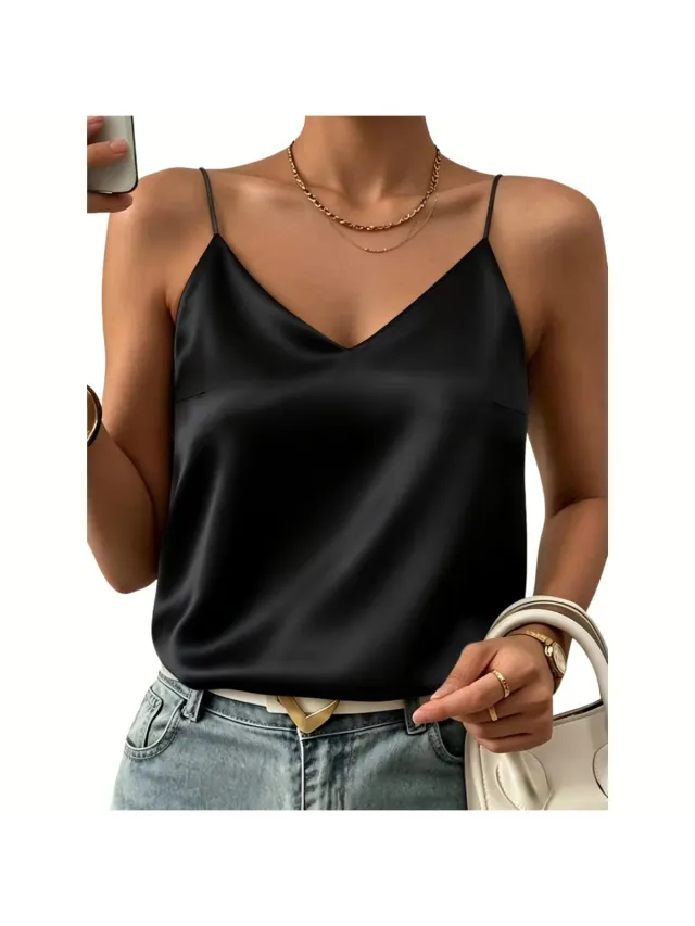 Currero Topje Dames - Top Kleding - Shirt - Blouse - Kort - Volwassen - Zwart