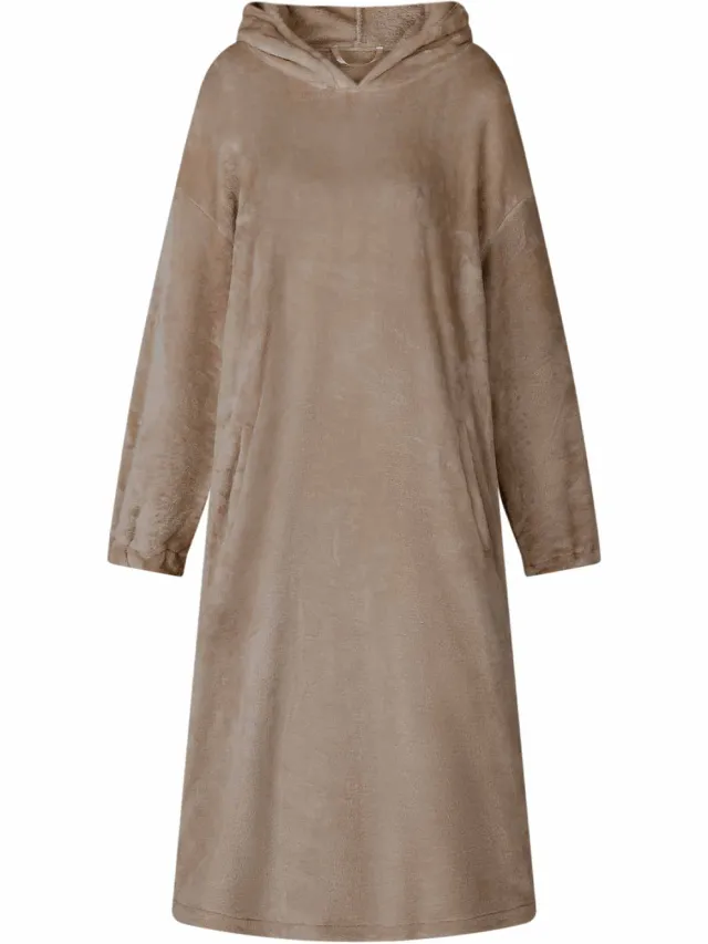 vidaXL Deken hoodie Camel M Flanel Bruin