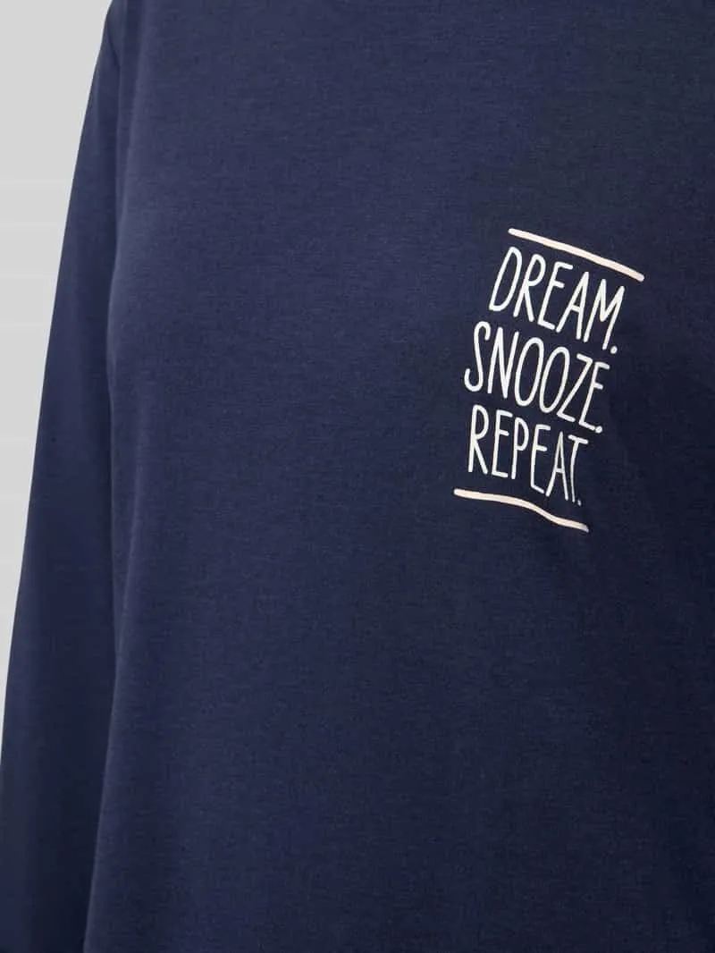 s.Oliver comfort fit pyjama van katoen- en viscosemix model 'Perfect Nights Shirt' donkerblauw, foto 2