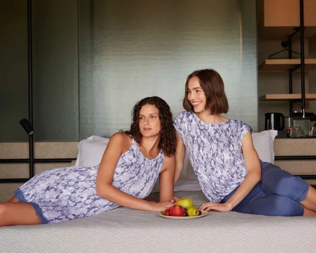 Vamp! Vamp - Pyjama - Blue Boa - 93% micromodal / 7% elastane