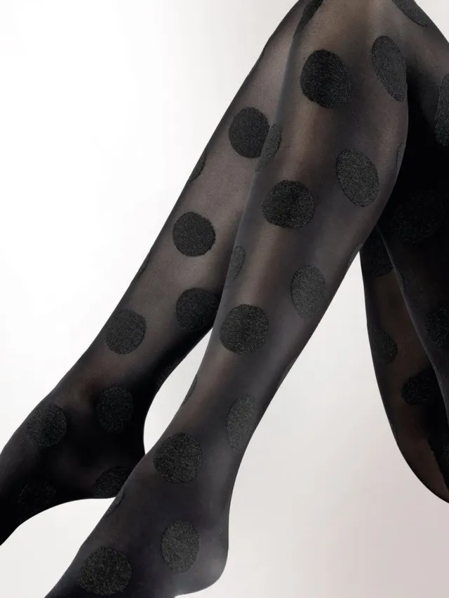 Pretty Polly Panty - Grote Nop - Large Spot - One Size - 36/42 - Zwart
