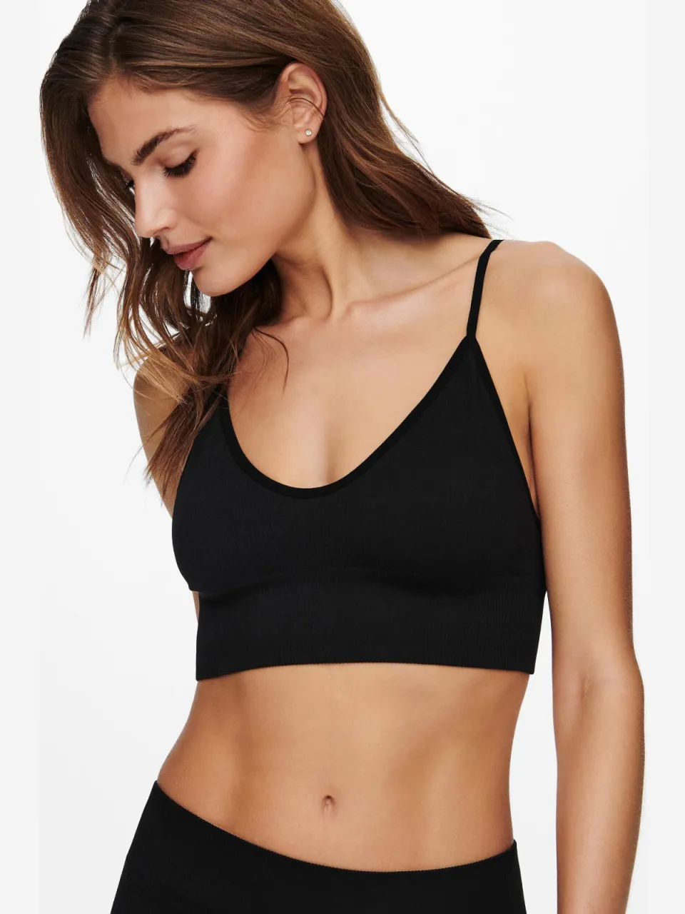 Only seamless bralette met ribstructuur zwart, foto 5