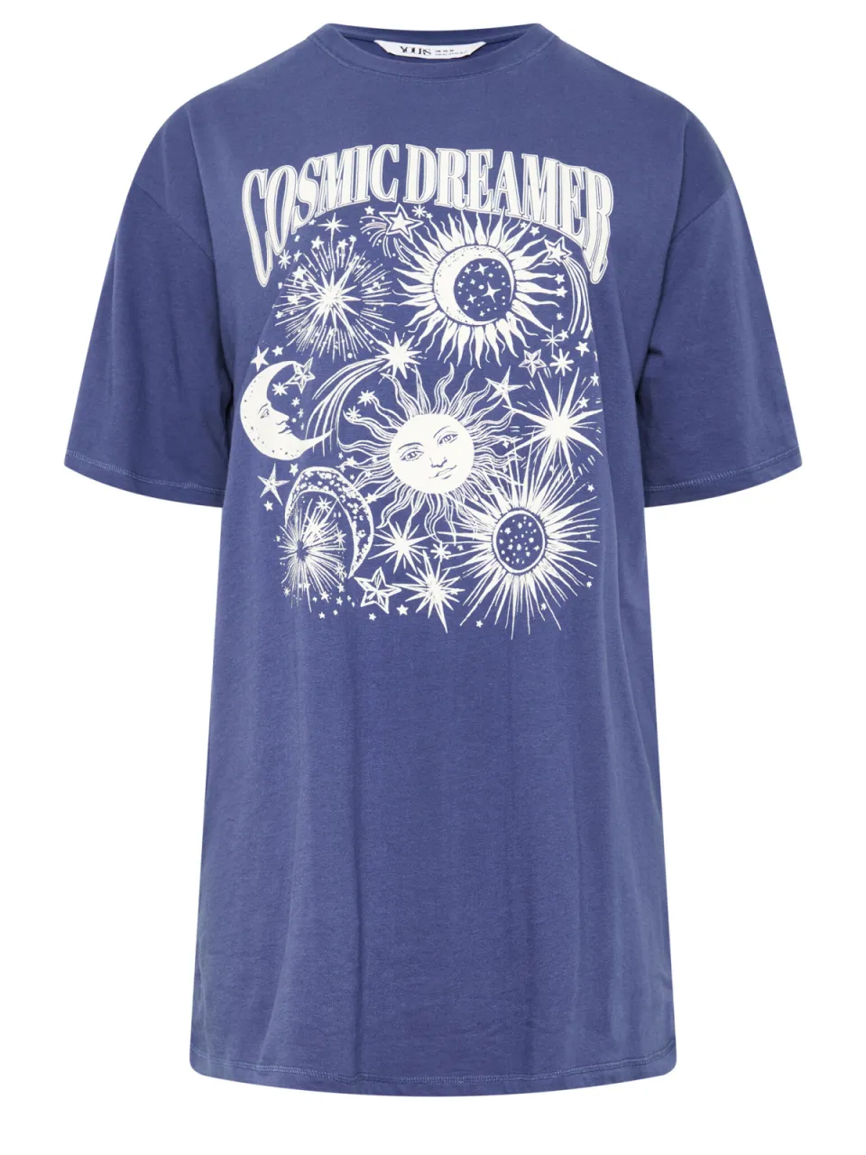 Yours Curve Marineblauw Slaapshirt Met Hemelprint-48, foto 4