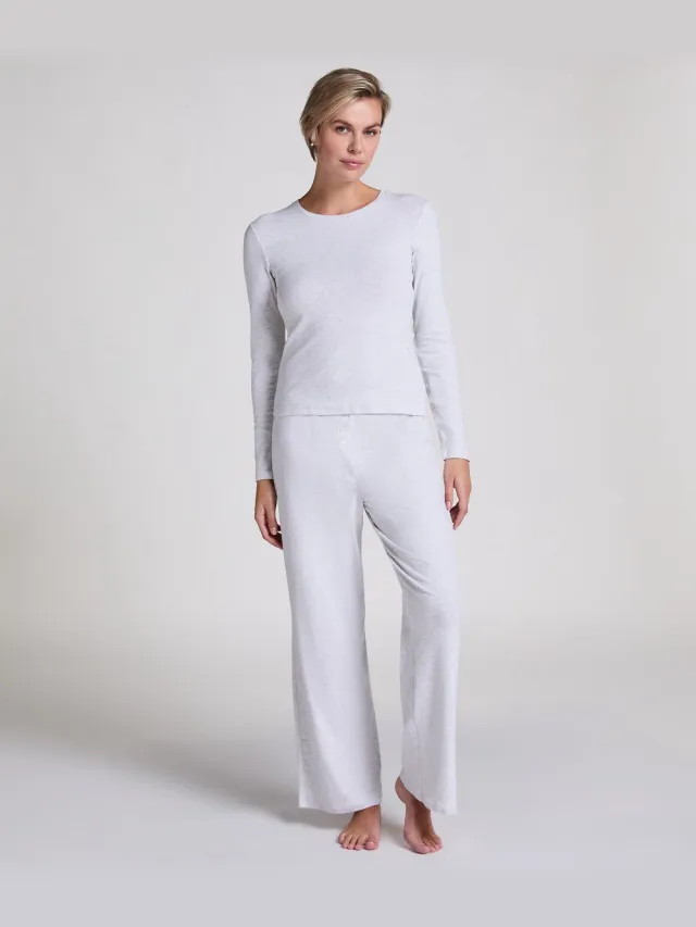 Hunkemöller Pyjamatop Pointelle Grijs