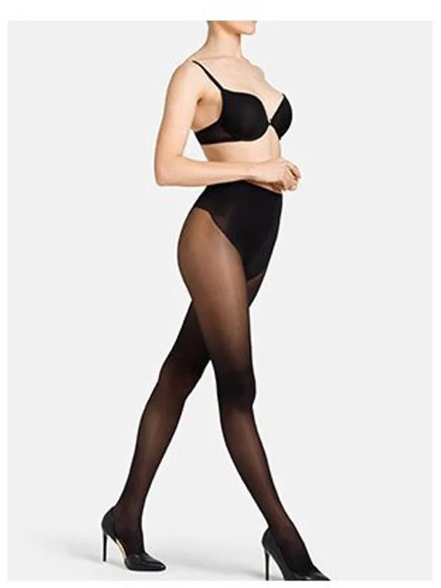 Camano , panty, SHAPE & ACTIVE, 40DEN, 2-pack, comfort, drukvrije tailleband, katoenen kruis, platte naad, zachte teennaad, verstevigde tenen, mat, elegant, anatomische drukcurve, bloedcirculatie, duurzaam. black