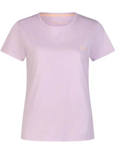 By Louise Dames shortama korte pyjama set geprint paars/wit gestipt